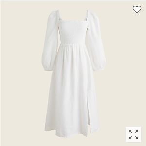J.Crew Petite Linen Daydream Dress in White - Size Petite Medium